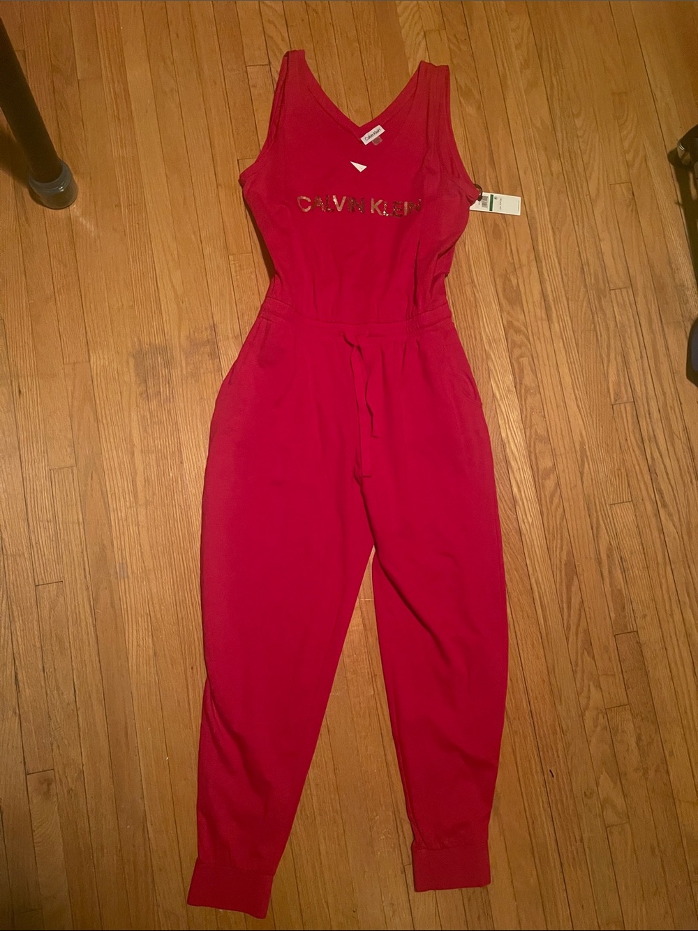 Womens Calvin Klein bright red summer sporty hot girl jumpsuit